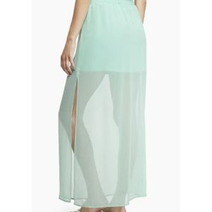 EXPRESS‎ Skirt Turquoise Green Fouble Slit Maxi Size Large